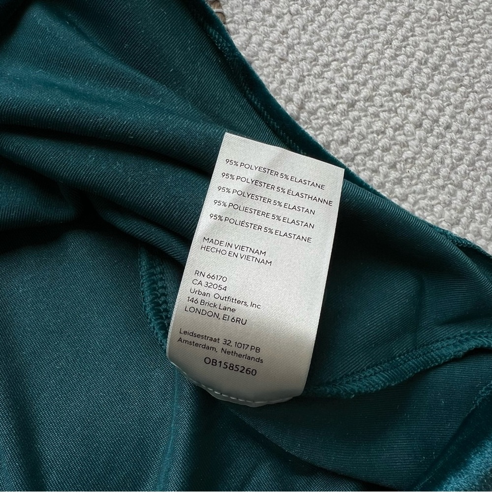 Free People Turquoise Velvet Short Puff Sleeve Pullover Top Women’s Size XS - Picture 8 of 8